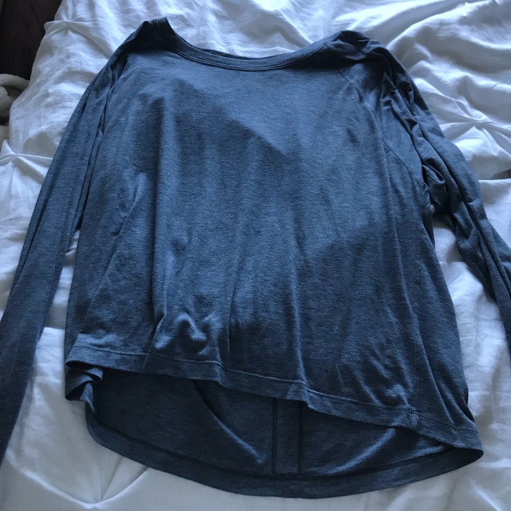 blue lulu lemon long sleeve shirt